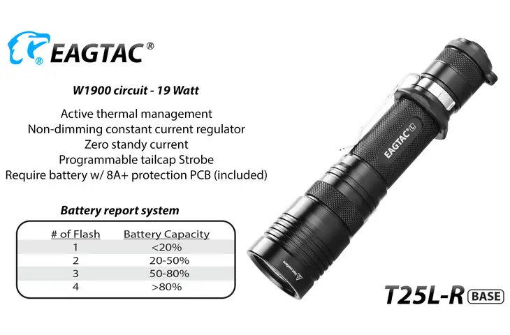 EAGTAC USB Rechargeable T25LR XHP35 Tactical Flashlight Base w/ Free Shipping and Handling — 2 models - view 4